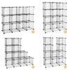 12 Cube Storage Shelf Wire Metal Grid DIY Modular Cabinet Bookcase Bookshelf 
