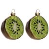 2pcs Glass Kiwi Fruit Ornaments for Christmas Tree