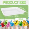 12 Pack Plastic Art Trays,Activity Crafts Tray,Stackable Serving Tray for Kids DIY Projects,Painting,School,Home,Beads(White)