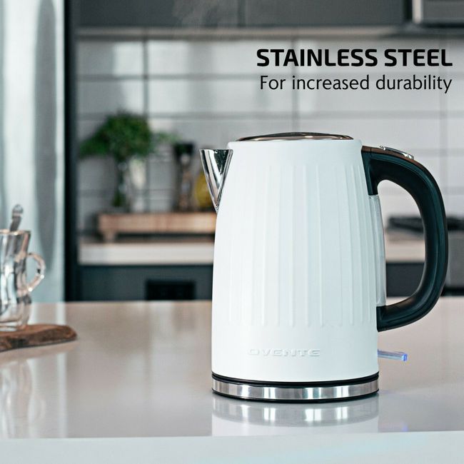 OVENTE Electric Tea Kettle Stainless Steel 1.7 Liter Portable