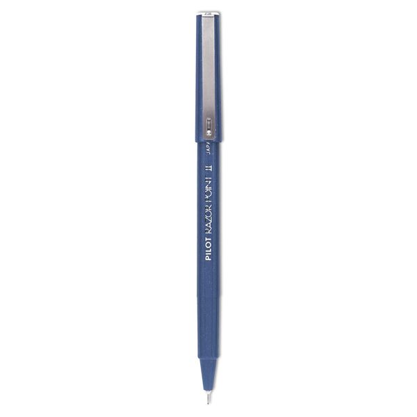 Pilot 11003 Razor Point II Marker Pen, Blue Ink.2mm, Dozen