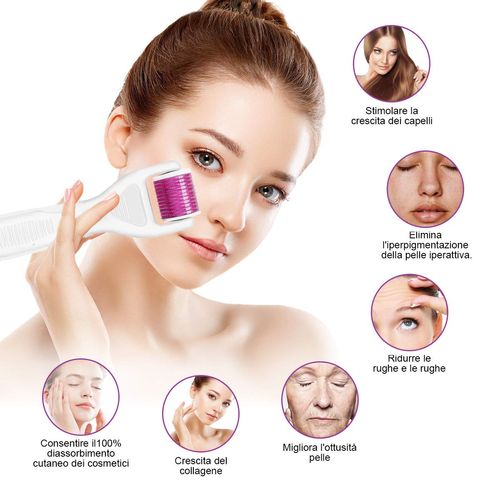 Derma Roller 6 in 1 Microneedling Derma Roller for Body and Face Care - Microneedling Scar Roller for Anti-Wrinkles, Stretch Marks, Acne - Micro Needle Roller by ZITFRI
