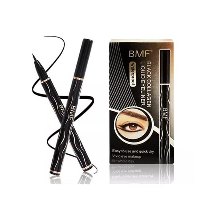 BMF Black Liquid Eyeliner Sweatproof Waterproof Quick Dry Vivid Eye Long Lasting Pen Pencil