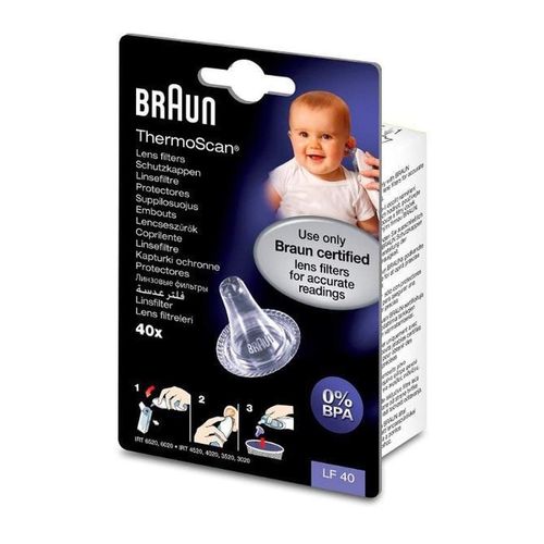Braun LF40 Lens Filters for ThermoScan Ear Thermometers - Pack of 40
