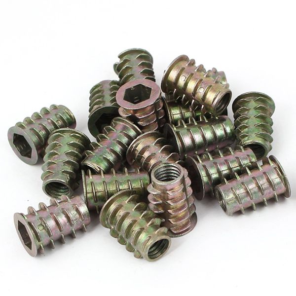 M6 TYPE D THREADED WOOD INSERT NUTS (PACK OF 25) (M6 x 25mm)