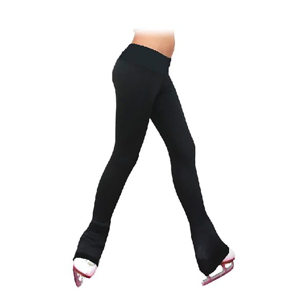 ChloeNoel P22 All Black 3" Waist Band Figure Skating Pants (Black, Child Extra Small)