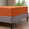 AMEHA Double Fitted Sheet - Rust Bed Sheets Extra Deep Pocket 16 inch (40 cm) Soft Brushed Microfiber for Double Bed