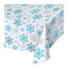 Creative Converting Plastic Tablecover-1 Pc, Snowflake Swirls, 54 x 102