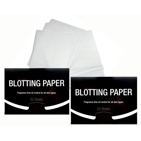 2 Pks FRAGRANCE-FREE Unscented Natural Abaca Blotting Paper - 100 Oil Blotting Sheets - Makeup Friendly UNISEX Oily Skin Shine Blotter Photography Zoom Meetings Travel Gym School - MADE IN TAIWAN