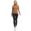 Xelky Womens Long Sleeve Turtleneck Shirt Lightweight Slim Turtle Neck Active Tops Basic Pullover Undershirt 2 Pack White/Brown S