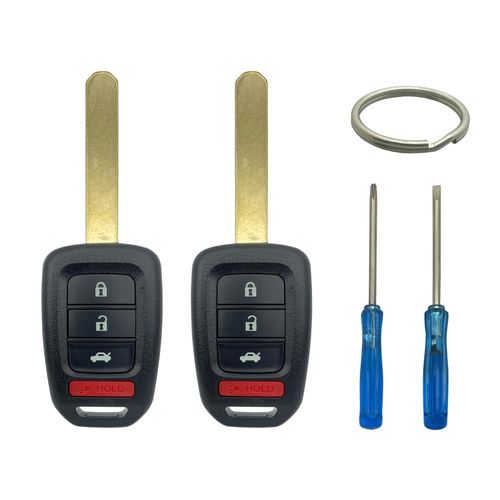 2 Pcs Replacement Key Fob Cover Case Fits for Honda 2013-2016 Accord Crosstour 2014-2015 CR-V Civic 2016-2017 HR-V Keyless Entry Car Remote Shell MLBHLIK6-1TA MLBHLIK6-1T (V-4-BTN-2)