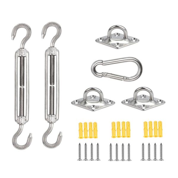 Shade Sail Hardware Kit, Stainless Steel Awning Attachment Set, Sun Shade Sail Fixing Kit for Outdoor Garden Patios (M5 30PCS)