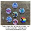 Plain white pinback button for DIY crafts - GLOSSY, standard sizing (2.25 inches) - single button