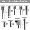 9 Pcs Socket Adapter Impact Hex Shank Drill Bits Set 1/4" 3/8" 1/2" Right Angle