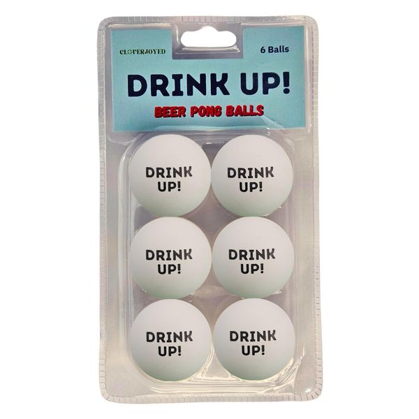 Drink Up! Beer Pong Balls - 6 Pack - Party Drinking Games, Funny Bachelor Party Favors, Party Supplies for Birthday, Gag Gifts