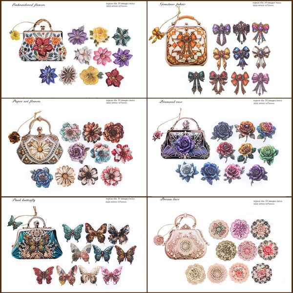 Scrapbooking Stickers Scrapbook Papier Pack Butterfly&Flowers Scrapbook Zubehör 120pcs Vintage Blumen Sticker Aesthetic Deko Albumhandwerk Kalender(Butterfly Flowers)