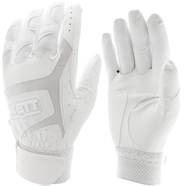 Zett High School Student Compatible Batting Gloves, For Both Hands, Bg679hs, White (1100), L (100.2 - 10.6 inches (26 - 27 cm)