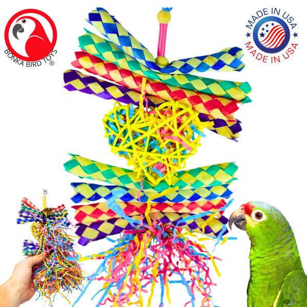 Bonka Bird Toys 1730 Foraging Heart Medium Chew Shred Parrot Cage Toy Conure Pet