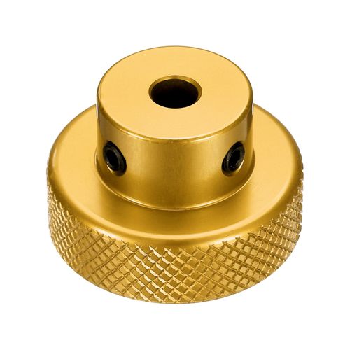 HARFINGTON Aluminum Alloy Handwheel 30mm OD 5mm Bore Aluminum Milling Machine Handle Machine Tool Hand Wheel with Wrench and 2pcs Screws for Milling Machine Lathe, Gold Tone
