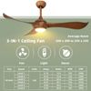 52 Inch Ceiling Fan with Light Reversible DC Motor w/6 Wind Speeds & 8H Timer