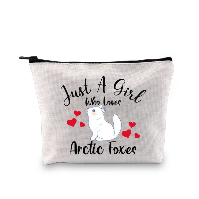 PYOUL Arctic Foxes Gift Who Loves Arctic Foxes Makeup Bag Arctic Foxes Lover Cosmetic Bag Arctic Foxes Themed Gift Zipper Travel Bag (Who Loves Arctic Foxes B)