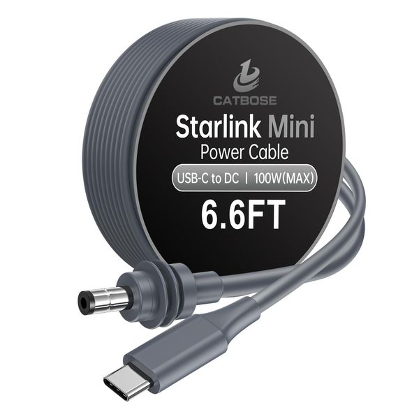 CatBose for Starlink Mini Power Cable 2M/6.6FT