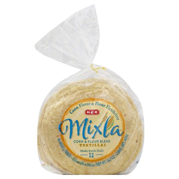 HEB Mixla Corn & Flour Blend Tortillas 12 Count Bag (Pack of 6)