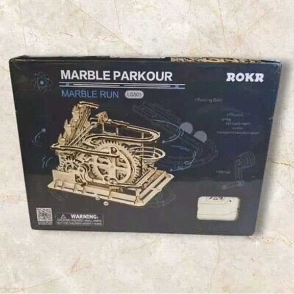 3D Wooden Puzzle ROKR Marble Run Parkour Motion Toy DIY Sealed Model LG501 New