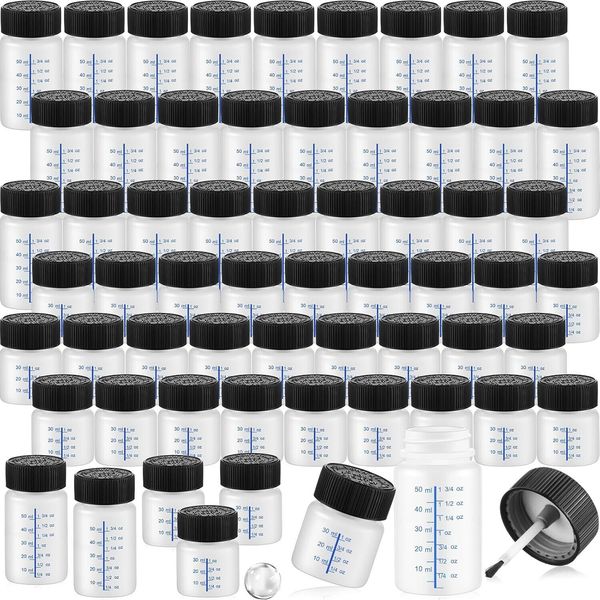 60 Pcs Paint Touch up Paint Bottles with Brush and Lid Empty Touch up Paint