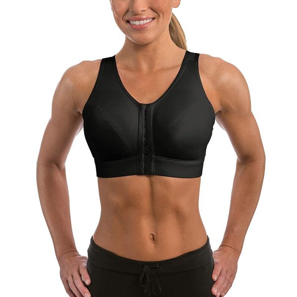 ENELL Women's Lite Full Coverage Sports Bra (101),6,Black