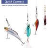 100pcs Barrel Swivel with Safty Snap Connector Fishing Tackle Box Kit,Size 6#,8#,10#,12#,14#