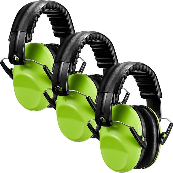 Konohan 3 Pack Noise Reduction Headphones for Kids Ear Protection Earmuffs Headphones for Autism Toddler Kids Ear Muffs 27db (Green)