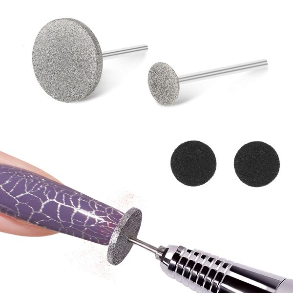 ZEYIYER 2 Stück Nagelfräser Bits Scheibe Scheibe Nagelschleifer Bits Sanding Disc Nail Drill Bits, Elektrische Nagelfeile Nagelbohrer Bit, Professioneller Maniküre-Bohrer zum Formen der Maniküre