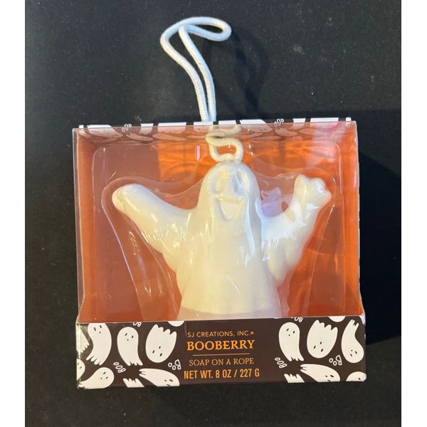 SJ Creations - BOOBERRY - Scented Soap-On-A-Rope 8oz Ghost Shape NIB Halloween