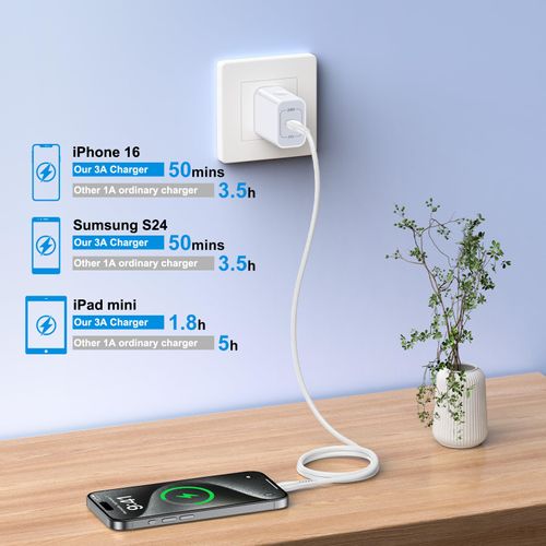 USB C Pixel 9 Pro Charger, 20W Type C Super Fast Charging Block for Google Pixel 9 9Pro XL 9Pro Fold 8 8a 8Pro 7 7Pro 7 6 6Pro 6a 5a 5XL 4a 4XL 3, Android Phone Charger with 6FT 60W Type C to C Cable