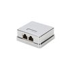 DIGITUS Junction Box Cat-6-2 Port RJ45 - Surface-Mounted Housing - Network Socket - LSA Insulation Terminal - Shielded - Silver