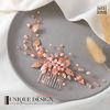 Edary Leaf Bride Wedding Hair Comb Rhinestone Bridal Hair Pieces Pearl Wedding Headpiece for Brides Crystal Hair Accessories for Women and Girls