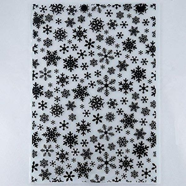 Kwan Crafts A4 Size Christmas Snowflake Plastic Embossing Folders for Card Making Scrapbooking and Other Paper Crafts 29.7x21cm