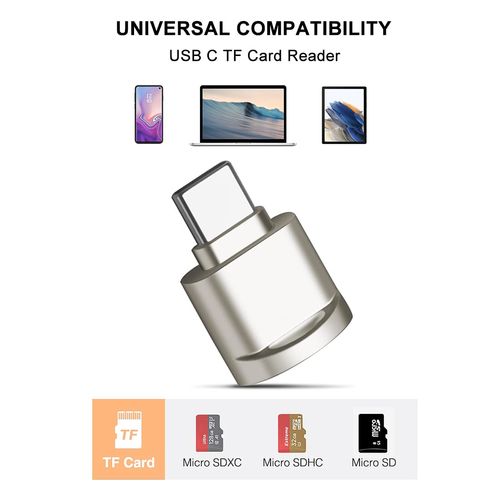 Micro SD Card Reader, USB C to SD Card Reader, Type C TF Memory Card Reader with USB C to USB Adapter, Mepsies USB OTG Card Reader for Laptop, MacBook, Galaxy Mobile Phone and More