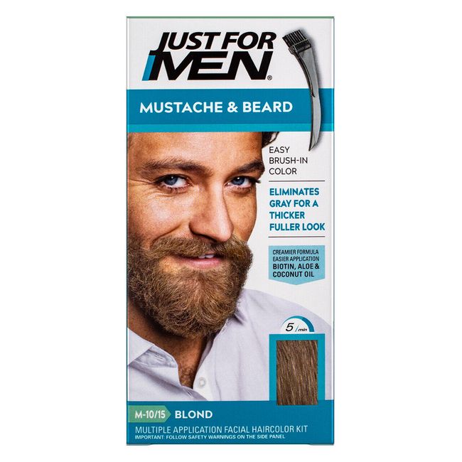 5 Pack Just For Men Easy Brush In Mustache & Beard Color, Blond M-10/15