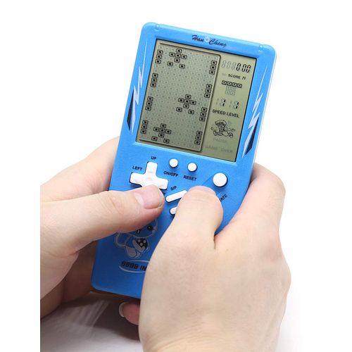 HLF Retro big screen brick game console 9999 in 1 Tank/racing/shooting Casual puzzle game Adjustable difficulty and speed small and easy to carry best gifts (Blue)
