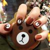 24pcs Effective Bear Chang Nail Jewelry False Nails Gradient Full Tip Simple