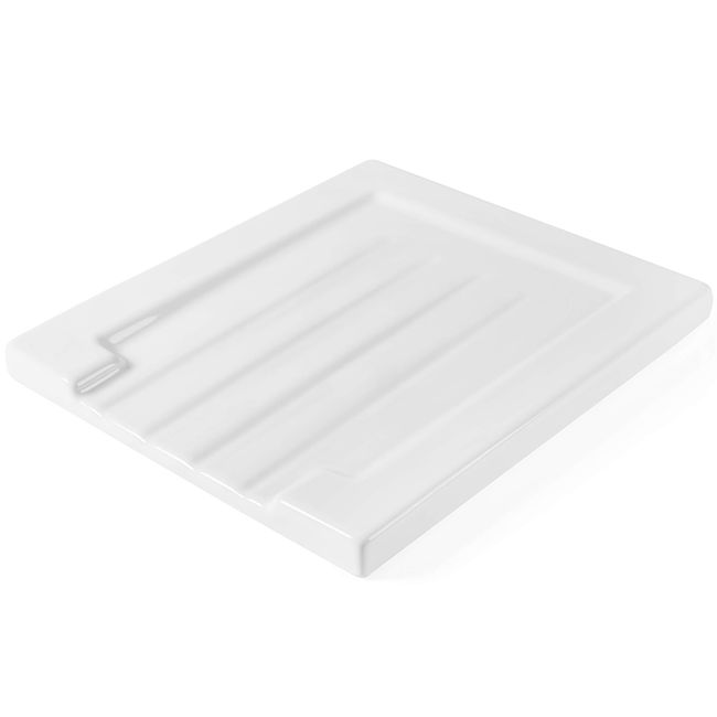 Ceramic Belfast Butler Sink Drainer - Grooved White Gloss Kitchen Worktop Draining Board