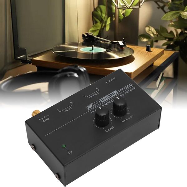 Phono Preamp, 100‑240V RIAA Equalization Phonograph Preamp Ultra-Low Noise Record (US Plug 100‑240V)