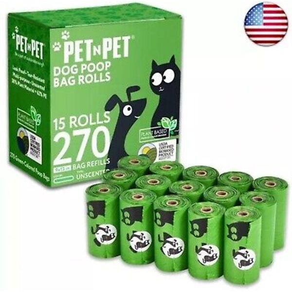 Poop Bags For Dogs 270 Counts, 38% Plant Based & 62% PE Dog Poop Bags Rolls,