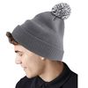 Beechfield - Recycled Snowstar Beanie - Stylish Ribbed Cuff - Black/White
