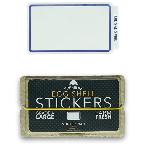 Egg Shell Stickers Blue Line Border