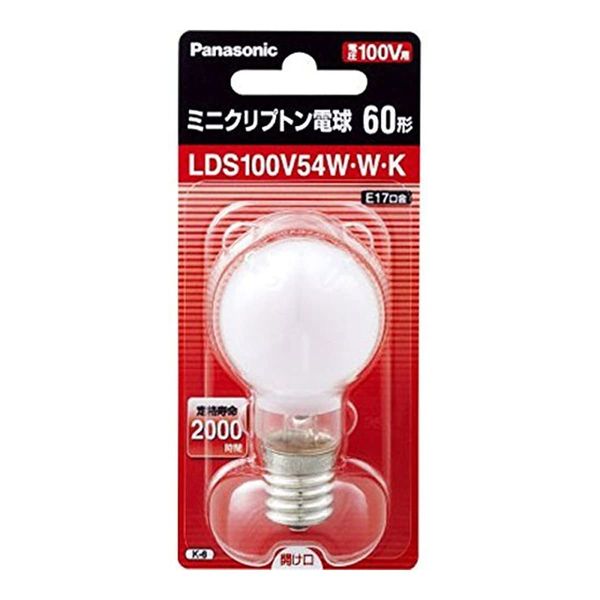 LDS100V54WWK LDS100V54WWK Mini Krypton Light Bulb E17 Base 35mm Diameter 60 Shape White