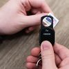 Carson Keyring with Magnifier, Black, XL