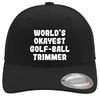 World's Okayest Golf-Ball Trimmer - Soft Flexfit Baseball Hat Cap, Black, Small/Medium